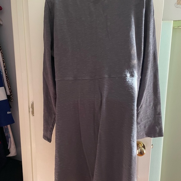 Gray Long Sleeve Button-Down Sweater Dress - Picture 2 of 4